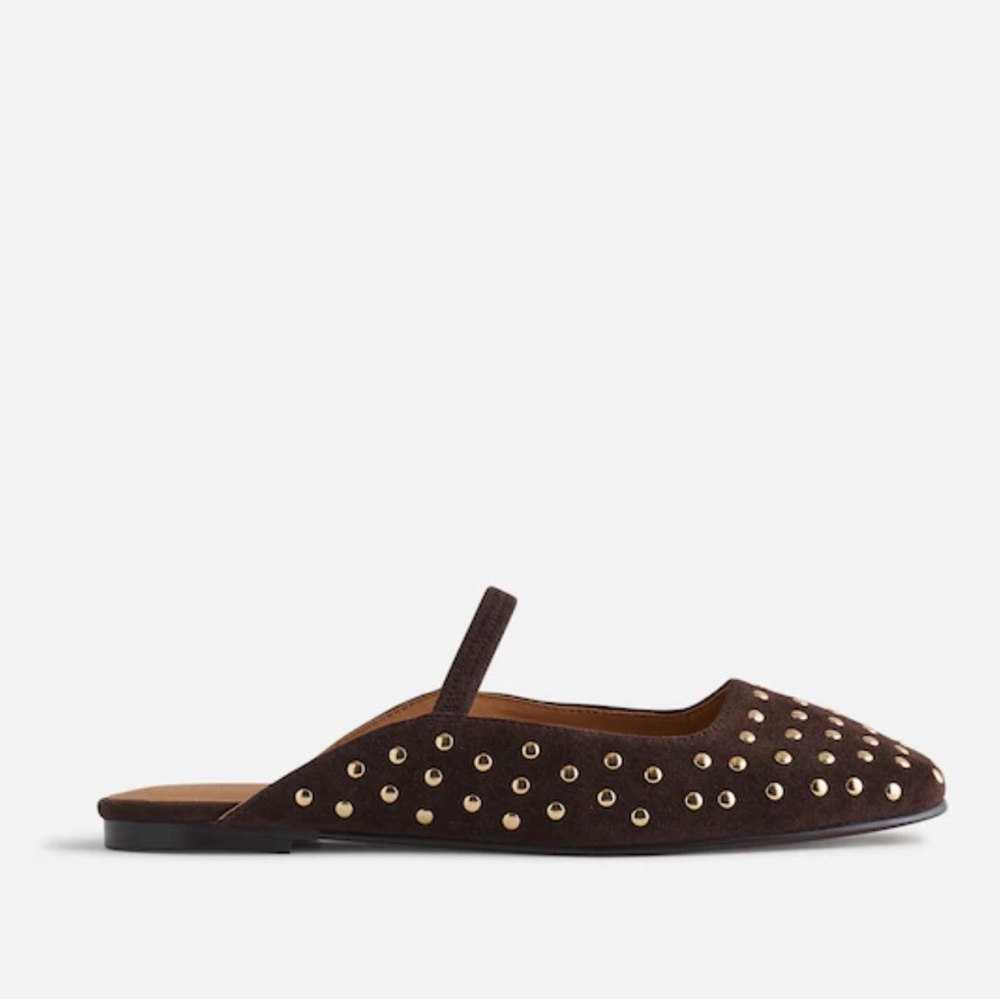 MADEWELL 9.5 GRETA SUEDE STUD MULE IN CAROB NW208 - Picture 3 of 7